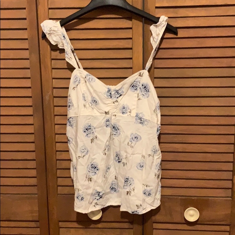 Abercrombie and Fitch blue flowered top
